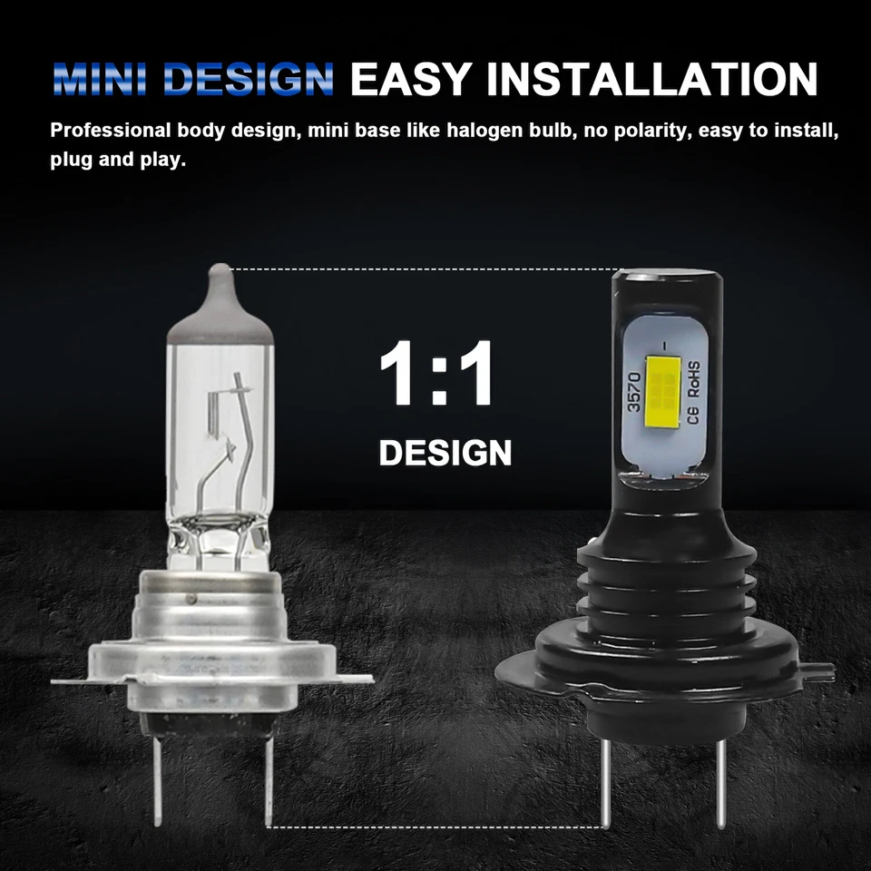 Kit de faros LED 4x 8000K bombillas de haz alto y bajo H7+ H7 para BMW X3 2004-2016 Foto 3 de 4