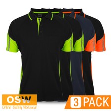 3 x Mens Work SHORT SLEEVE Mechanic Tradies Builder STREET Polo Shirt 6SPPS