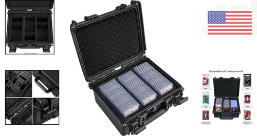 Waterproof Trading Card Case for PSA, BGS, CSG & More - 102 Capacity - Picture 2 of 9