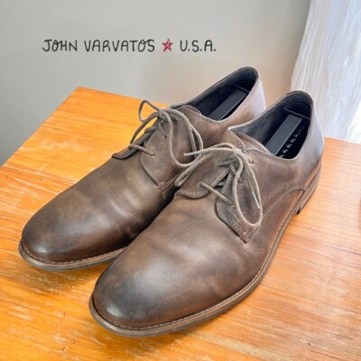 #ad John Varvatos Lace Up Leather Oxford 10.5 Taupe $399 EUC Clean Well Kept $37.99