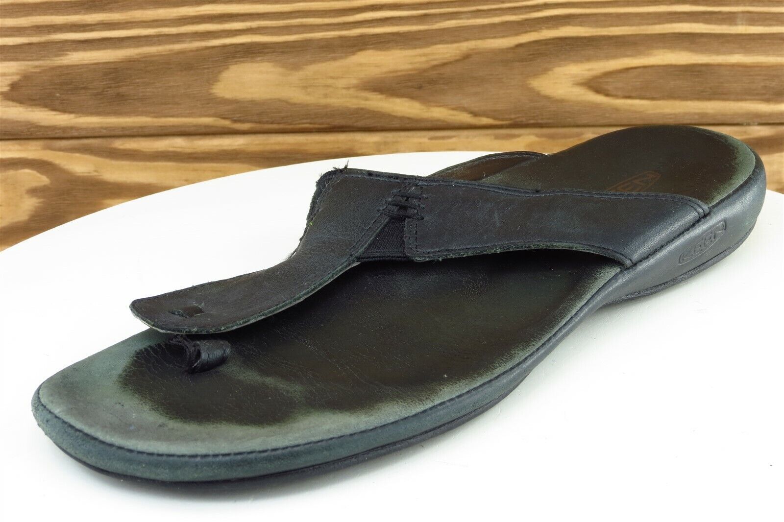 Sandali donna KEEN taglia 9 M neri in pelle con perizoma 0113