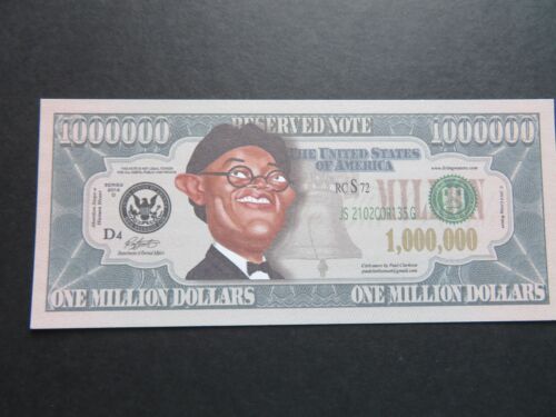 Samuel Jackson ONE MILLION DOLLARS NOTE Fantasy Bill $1000000 US Actor Hardman - Afbeelding 1 van 4