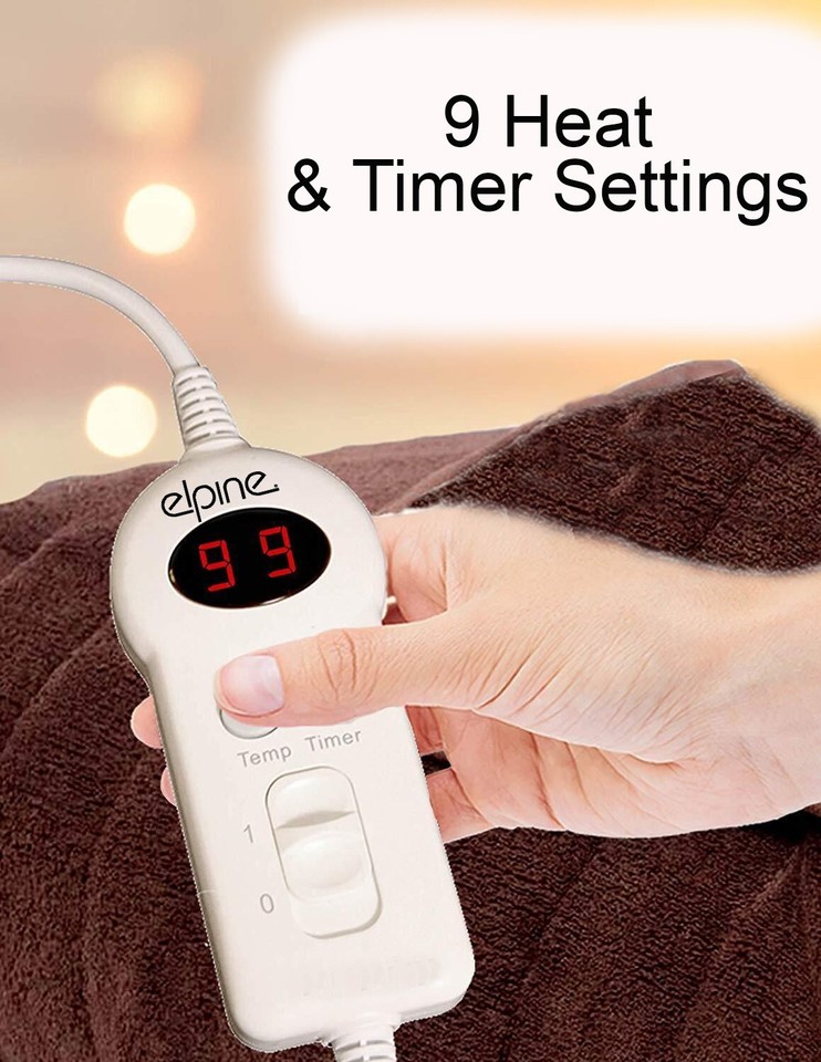 Heated Throw Electric Blanket Luxurious Warm Single Double King