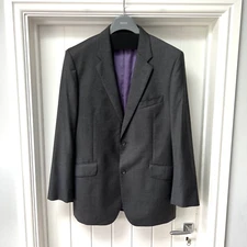 T.M.Lewin Blazer Jacket Men's Chest 41" Grey Super 110's Merino Wool Tailored