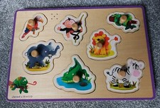 Janos and fleurus toddlers / children’s  wood animal tactile sound jigsaw