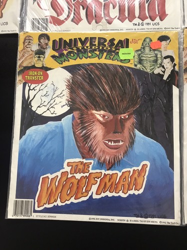 Vintage 1991 Universal Studio Monsters Bügelbild Transfer 7 Stück - Bild 6 von 7