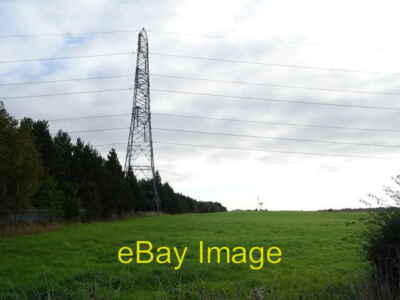Photo 6x4 Grazing and pylon beside railway, Newton Off Westburn Road. c2021