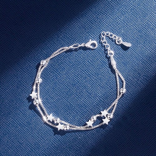 Stars 925 Sterling Silver Womens Bracelet Bangle Bridal Birthday Gift Her Bag UK - Picture 2 of 9