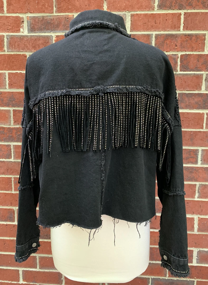 Veste en online jean frange zara