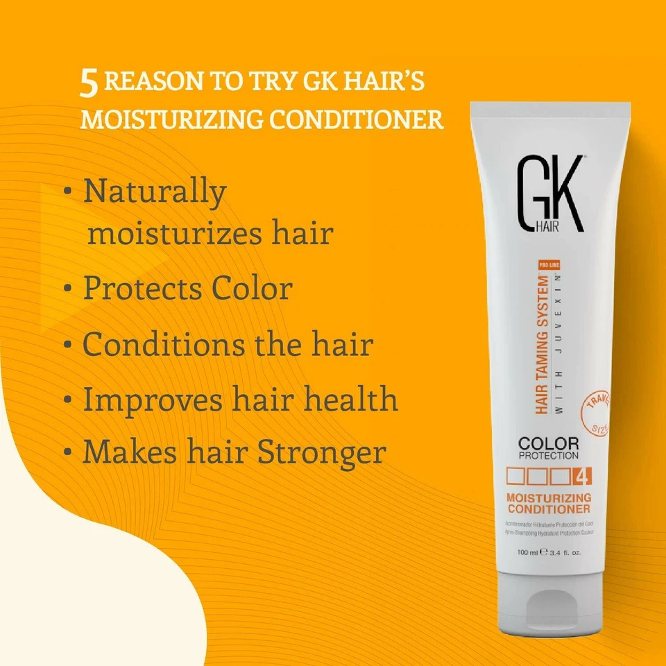 GK Hair Moisturizing Shampoo and Conditioner Set Dry Damage Sulfate Free 3.4 Oz - Image 3 of 4