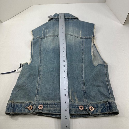 Highway Jeans Women's Size Small Vest Denim Distressed Sleeveless Blue New - Picture 13 of 19