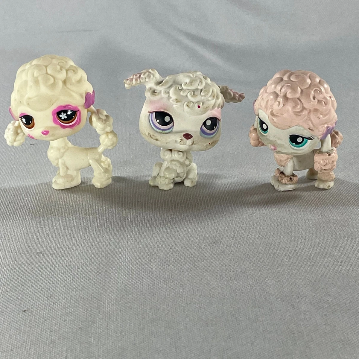 Lot of 3 Littlest Pet Shop Dogs Poodle 551 152 French Poodle