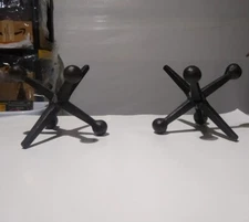 NOVELTY LARGE VINTAGE STYLE JAX/JACKS MID CENTURY CAST IRON FIGURINE  BOOKENDS