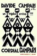 Poster poster poster advertising aperitif Cordial Campari print 50x70 cm.