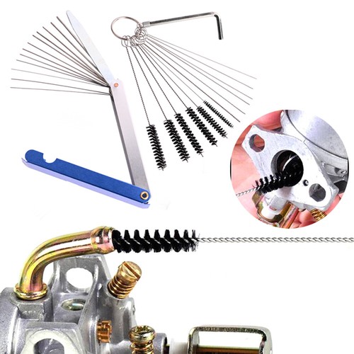 Motorcycle Carbon Dirt Jet Remove Cleaner Tools 5 Brushes 13 Cleaning Needles 66