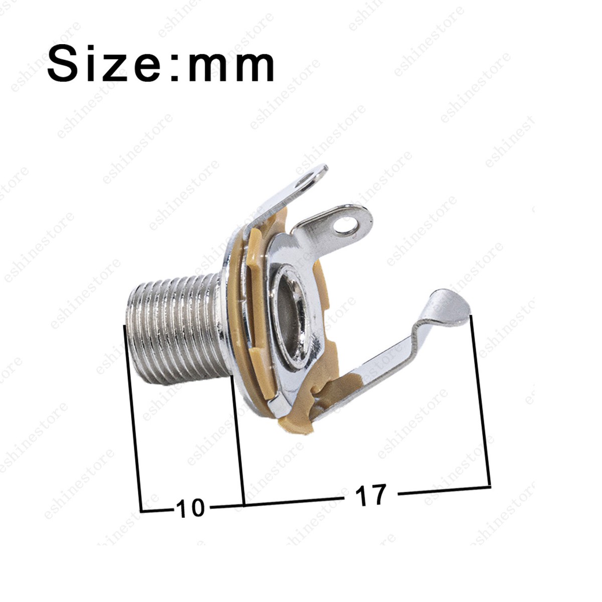 1x Female Guitar/Bass Output/Input Jack 6.35mm TS Mono Panel Mount