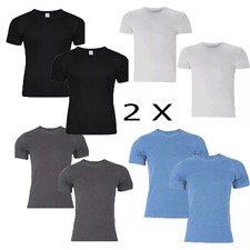 2 X Men Thermal Vest Short Sleeve T-Shirt Brushed Inside For Extra Warmth