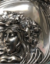 UNGER BROS. ART NOUVEAU STERLING SILVER HAIR BRUSH EVANGELINE RARE DESIRABLE