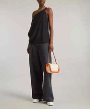 NWT $425.00 JW ANDERSON Asymmetric Draped Black Top Sz.2