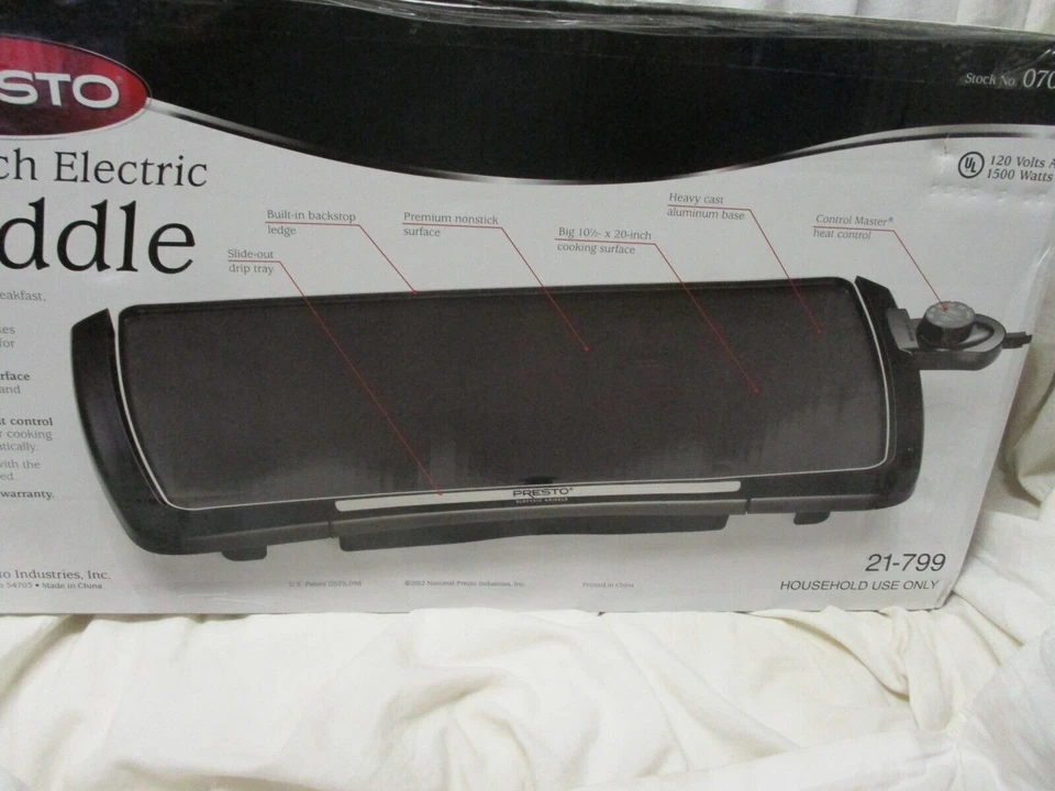 Presto 07037 Jumbo Cool Touch Electric Griddle, Black - Image 2 of 3