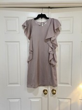 LOIZA By Patricia Pepe Beige Knee Length Ruffles sleeves Cocktail Dress small