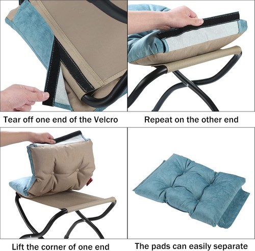 Compact 15-Inch Folding Footrest with Metal Frame - Stylish Indoor/Outdoor Use - Picture 10 of 12