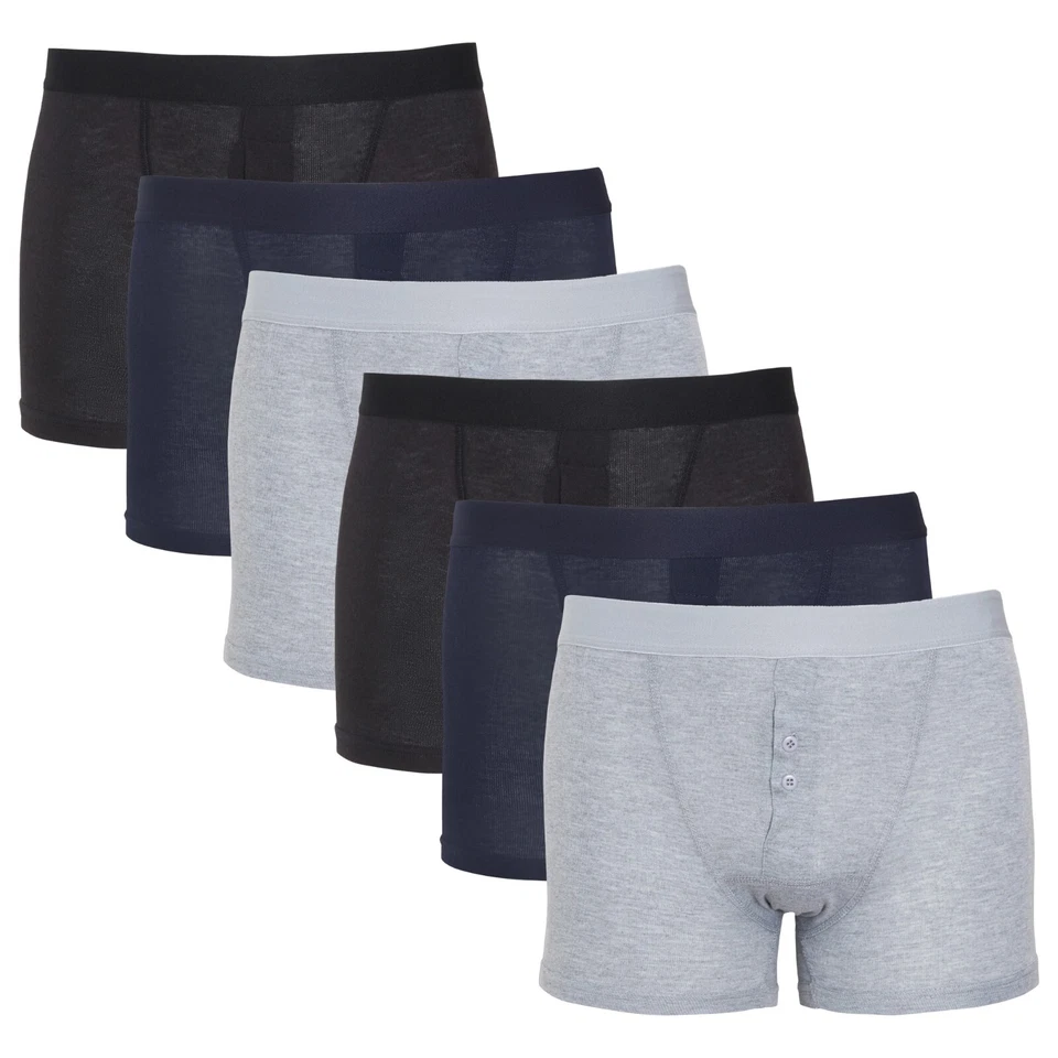 SOCK STACK Mens 6 Pack Boxer Shorts Underwear Underpants Trunks Multipack Boxers Size S-3XL