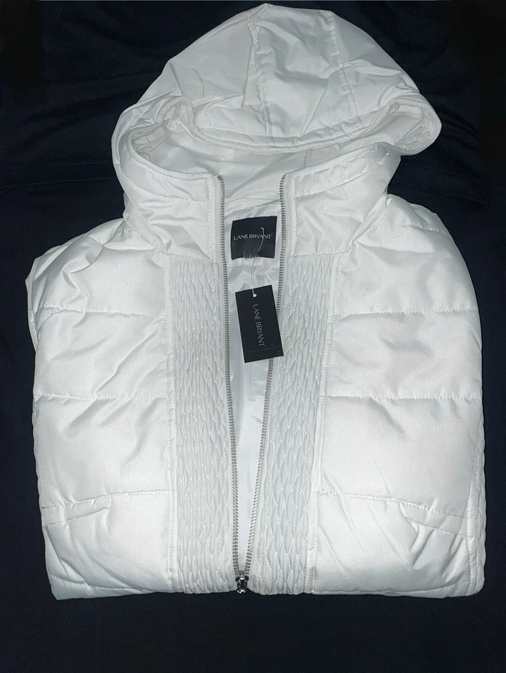 ¡Nuevo!! Chaqueta, Poliéster Para Dama Blanca, LANE BRYANT L 14/16 Foto 3 de 4
