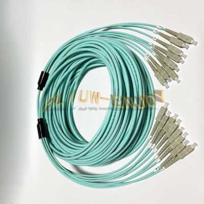 30M Indoor Armored SC-SC 8 Sstrand OM3 50/125 Multimode Fiber Optic Cable 10GB #