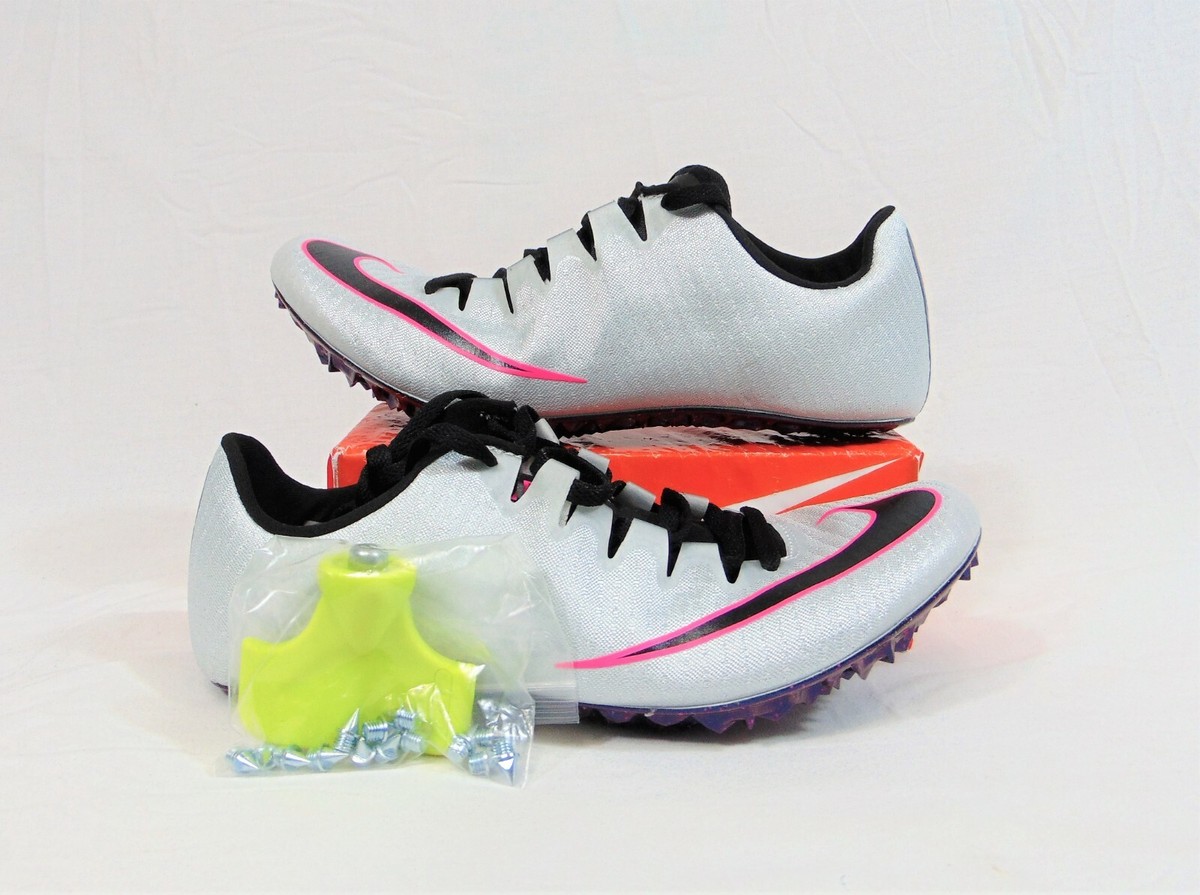 Nike Zoom Superfly Elite Sprint Spiked Platinum Track Shoes Sz 13