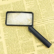 Hand-held Folding Rectangular Magnifying Glass 2.5/4X Double Lens Gift Magnifier