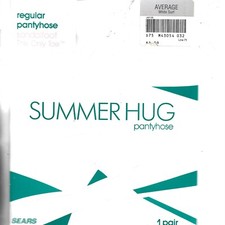 New Sears Summer Hug Pantyhose, Sandalfoot, Average, White Surf Color,100 Nylon