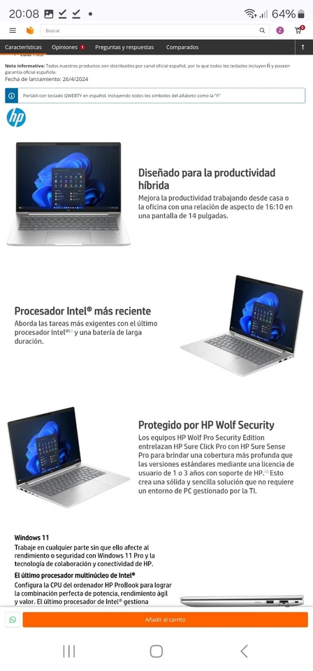 🔥 32GB DDR5 + 2TB SSD PC INTEL CORE ULTRA 5  PORTATIL HP PROBOOK 440 G11 14"  - Imagen 2 de 4