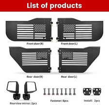 For Jeep Wrangler Jk 4 Door Tubular Doors With Mirrors Off-road Use 2007-2018