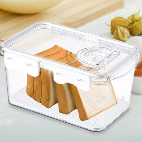 1xBread Box Bread Boxes for Kitchen Counter Airtight Time Recording BreadStorage