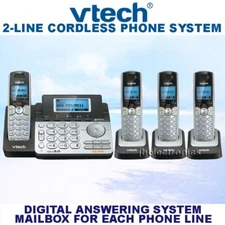 VTECH DS6151 DECT 6.0 2-LINE CORDLESS PHONE + 3 CORDLESS HANDSETS
