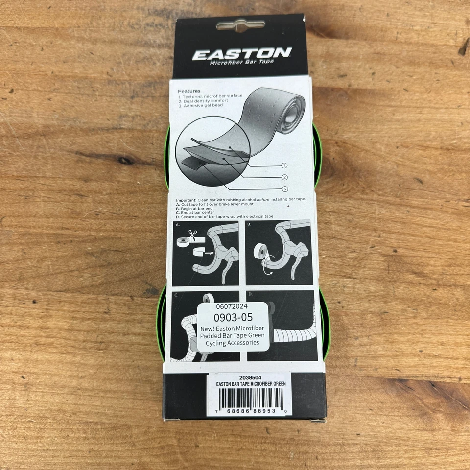 ¡Nuevo! Cinta acolchada de microfibra Easton verde para manillar de bicicleta de carretera Foto 4 de 4