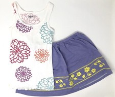 GapKids Girls Tank Top Skirt Floral Outfit Set Size XS 4-5