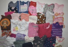 Wholesale Bulk Lot of 35 Girls Size 6-12 Months Mixed Season Tops Bottoms Pants