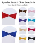 25/50/100/150/200 - Spandex Chair Sashes Stretch Elastic Bows with Slider Buckle