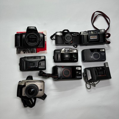 Konvolut 9x Analogkameras defekt Bastlerware Canon Olympus Yashica Ricoh