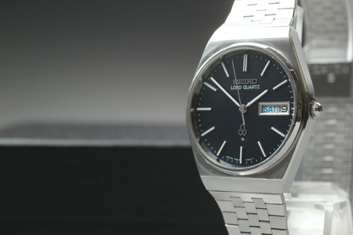Vintage 1978 N MINT Seiko Lord Quartz 7853-7010 Silver Round Mens Watch JAPAN