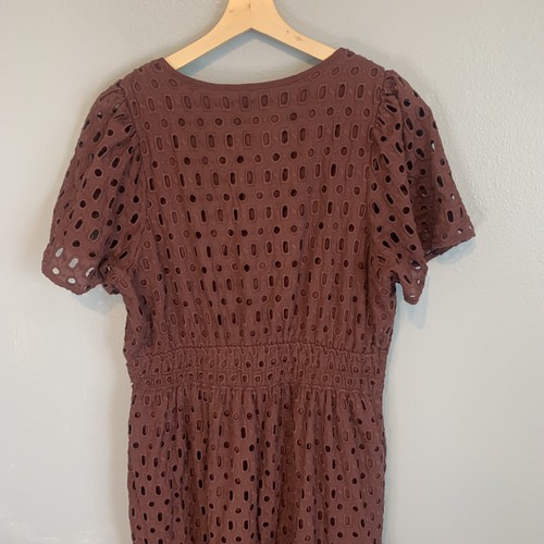 ANTHROPOLOGIE Dress Women XL NEW SOMERSET EYELET EDITION PLEATED TIered $190 - Picture 9 of 14