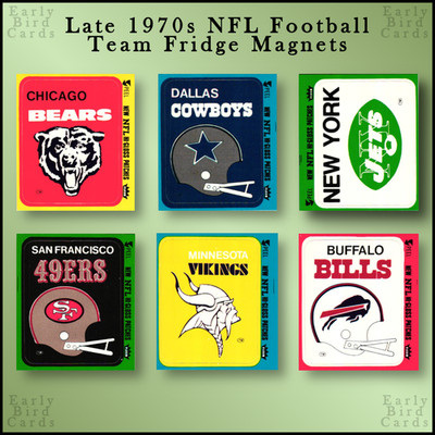 Late 1970s NFL Football Team Logo Stickers / REFRIGERATOR MAGNETS / Pick Magnets