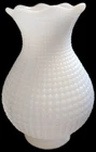 Vintage White Milk Glass Hurricane Chimney Oil Lamp Shade Ruffled Edges