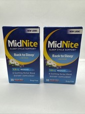 Lot 2 MidNite Sleep Support low dose 1.5mg Melatonin. 30 tablets. Exp. 05/2025