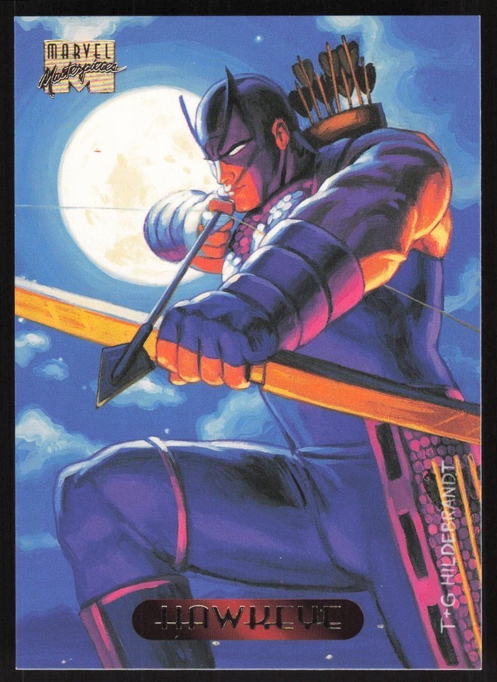 Hawkeye #49 Marvel 1994 Masterpieces trading card — raw and PSA graded price guide