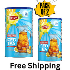 Lipton Unsweetened Black Tea Iced Tea Mix, 28 Quarts 2 Pack 