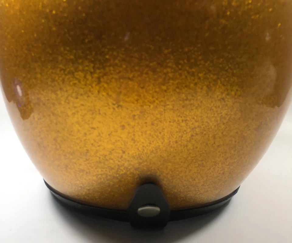 Casco de moto vintage naranja dorado escama cara abierta talla pequeña Foto 4 de 4