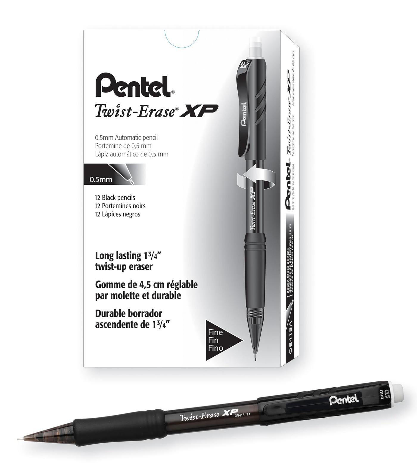 S Pack Of 12 Retractable With Erasers Hb Lead